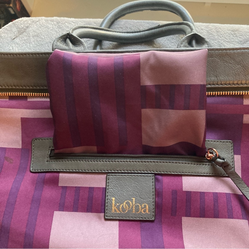Kooba Kira Leather Tote Bag in Grey with Copper Accents - Missing Strap - Picture 10 of 16